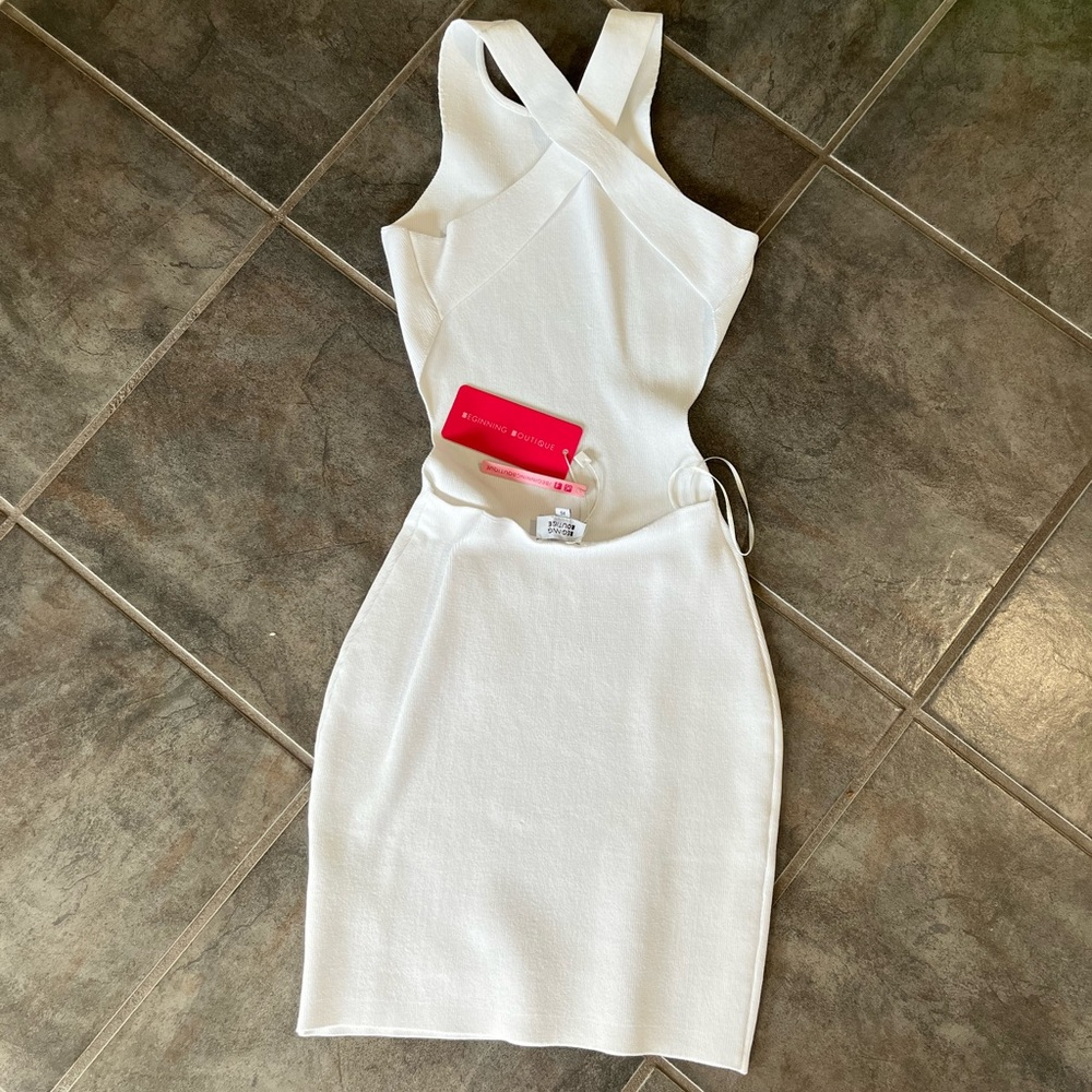 White Tight Skin Mini dress